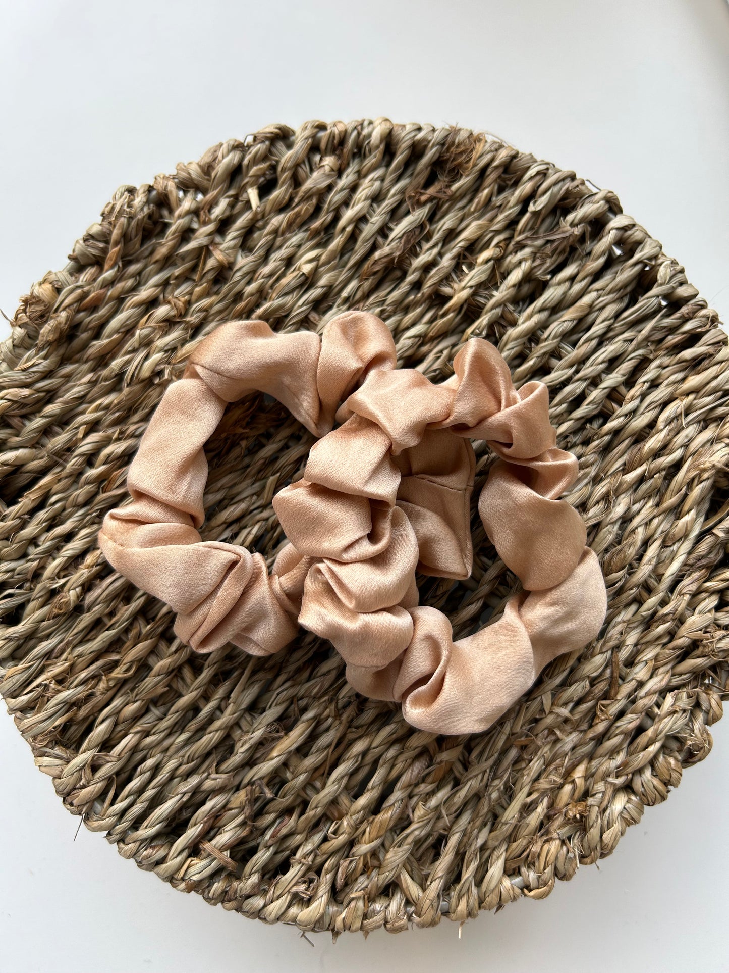 Small Naturally dyed scrunchie - avocado dye 2 pack