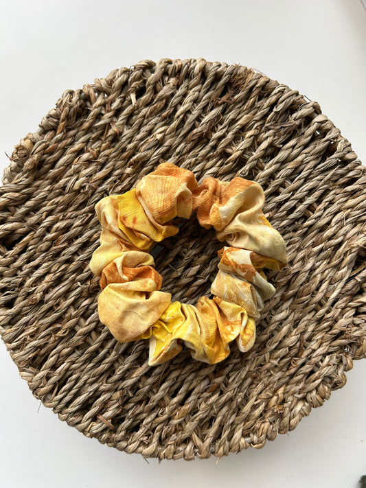 Medium Naturally dyed scrunchie - onion skin dye