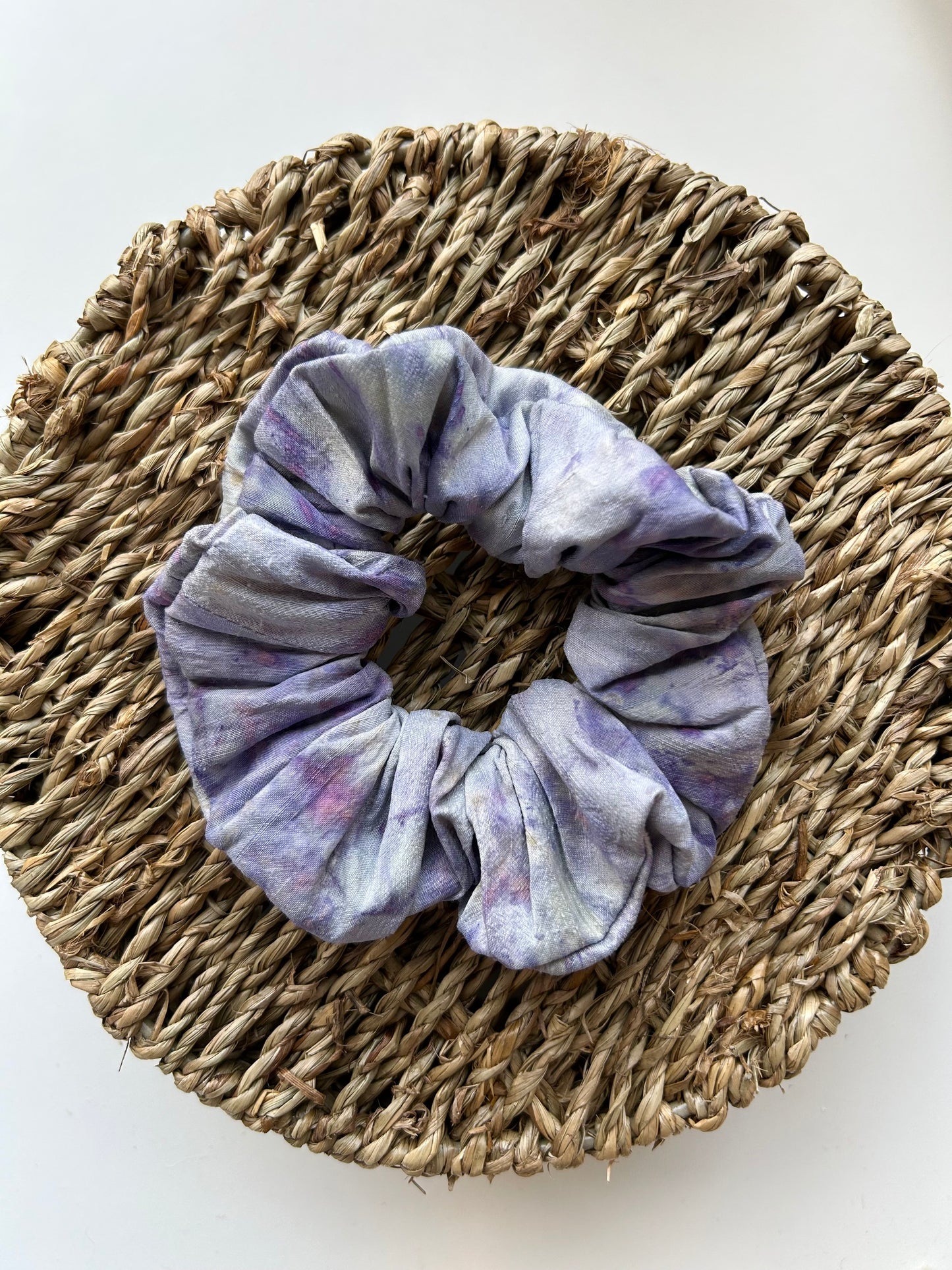 Large Naturally dyed scrunchie - Rose petal dye